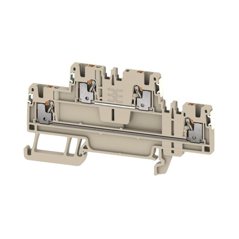 WEIDMULLER - Morsetto componibile a più piani, PUSH IN, Beige scuro, 1.5 mm², 500 V, Numero di piani: 2, TS 35, V-0 A2T 1.5 DL.