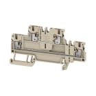 WEIDMULLER - Morsetto componibile a più piani, PUSH IN, Beige scuro, 1.5 mm², 500 V, Numero di piani: 2, TS 35, V-0 A2T 1.5 DL.