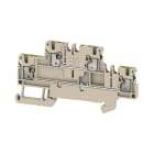 WEIDMULLER - Morsetto componibile a più piani, PUSH IN, Beige scuro, 1.5 mm², 500 V, Numero di piani: 2, TS 35, V-0 A2T 1.5 FT-PE DL.