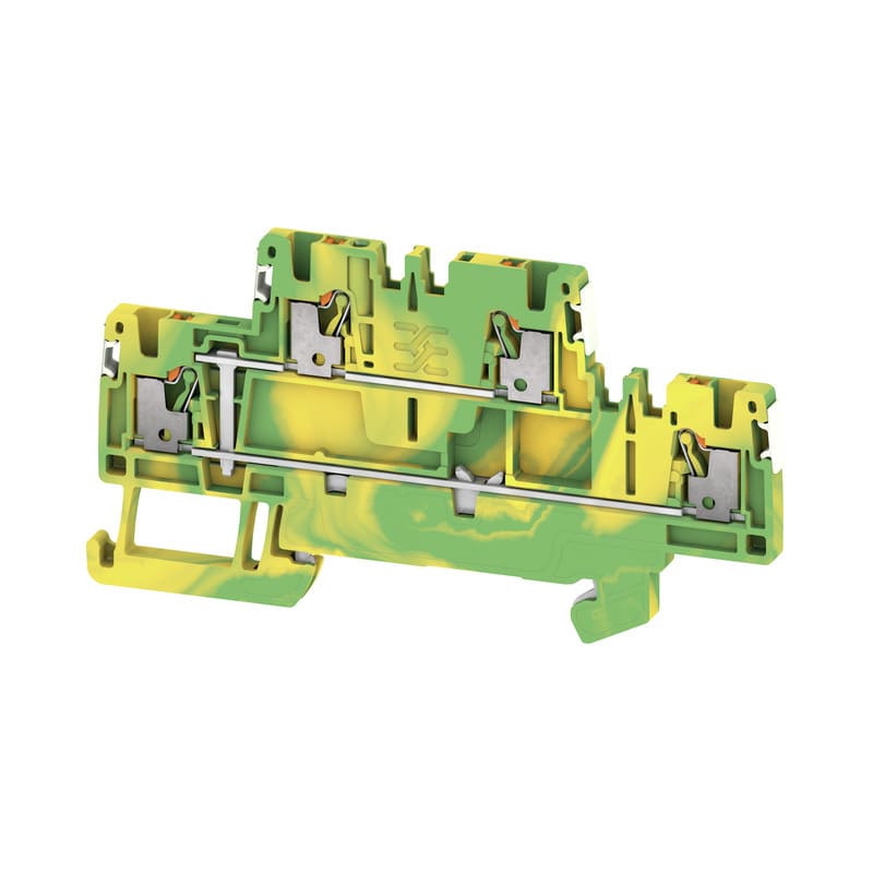 WEIDMULLER - Morsetto PE multistrato PUSH IN Verde/giallo 1.5 mm² Numero di piani: 1 TS 35 V-0 Wemid A2T 1.5 PE DL.