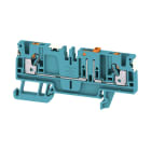 WEIDMULLER - Morsetto sezionatore di prova PUSH IN blu 2.5 mm² 20 A 500 V Numero di collegamenti: 2 Numero di piani: 1 TS 35 V-0 Wemid ADT 2.5 2C DL BL.