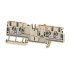 WEIDMULLER - Morsetto sezionatore di prova, PUSH IN, Beige scuro, 2.5 mm², 20 A, 500 V, Numero di collegamenti: 4, Numero di piani: 1, TS 35, V-0, Wemid ADT 2.5 4C DL.