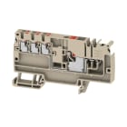 WEIDMULLER - Morsetto ripartitore di potenziale PUSH IN Beige scuro 6 mm² 41 A 500 V Numero di collegamenti: 1 Numero di piani: 1 TS 35 V-0 Wemid AAP11 6/6X1.5 LO-LI DL RD.