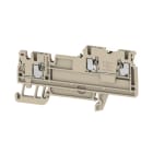 WEIDMULLER - Morsetto componibile per sensori e attuatori, PUSH IN, Beige scuro, 1.5 mm², 13.5 A, 250 V, Numero di collegamenti: 3, Numero di piani: 2, TS 35, V-0, AIO21 1.5 SO DL.