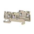 WEIDMULLER - Morsetto componibile per sensori e attuatori, PUSH IN, Beige scuro, 1.5 mm², 13.5 A, 250 V, Numero di collegamenti: 4, Numero di piani: 2, TS 35, V-0, AIO21 1.5 SO-PE DL.