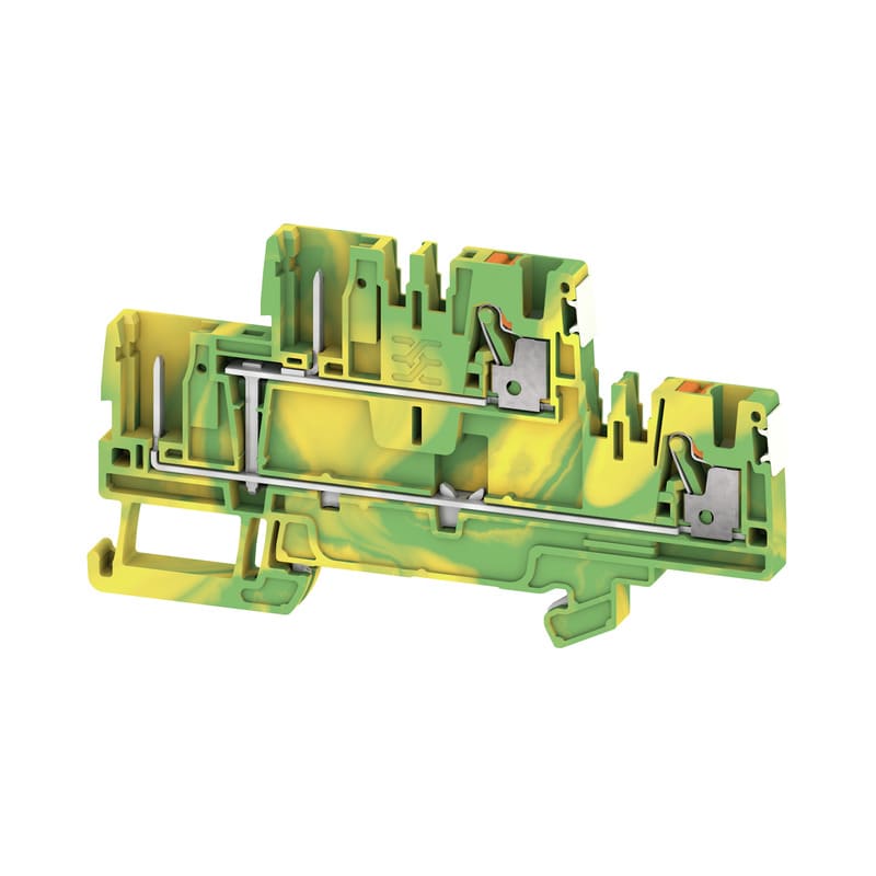 WEIDMULLER - Morsetto innestabile Verde/giallo 2.5mm² Numero di collegamenti: 4 Numero di piani: 2 V-0 Wemid APGTB 2.5 2T PE 4C/2 DL.