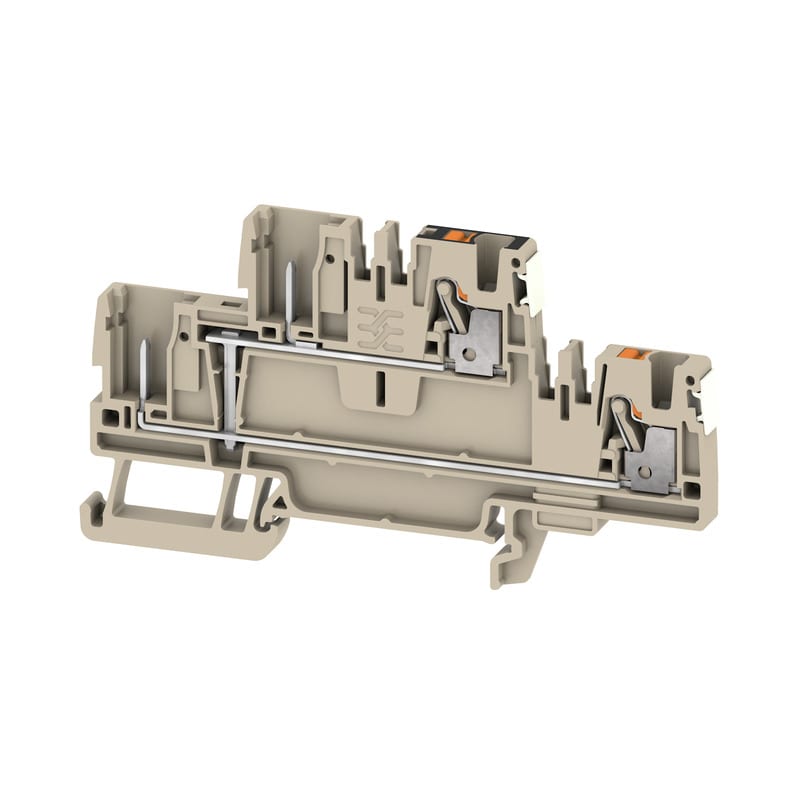 WEIDMULLER - Morsetto innestabile Beige scuro 2.5mm² 4 collegamenti 2 piani V-0 Wemid APGTB 2.5 2T VL 4C/2 DL.