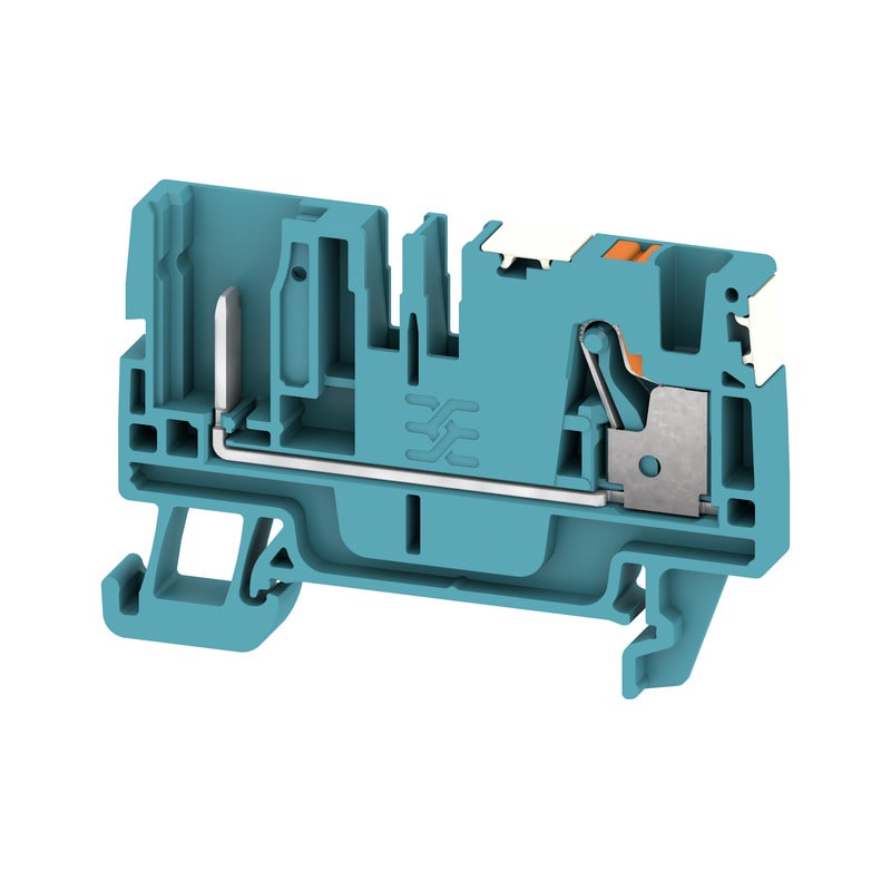 WEIDMULLER - Morsetto blu innestabile 4,4 mm², 2 collegamenti, 1 piano, V-0, Wemid APGTB 4 FT 2C/1 DL BL.