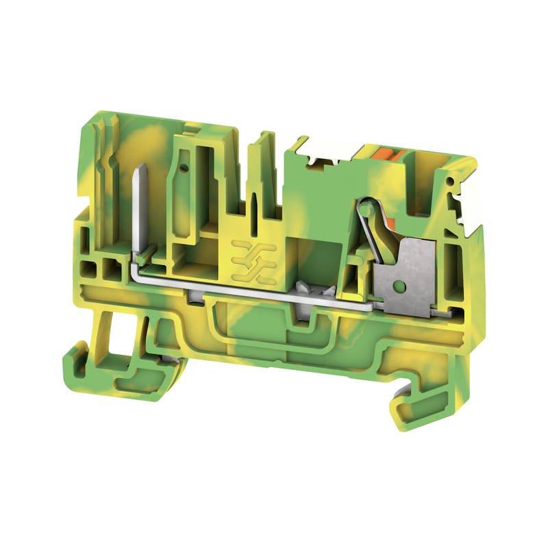 WEIDMULLER - Morsetto innestabile Verde/giallo 4,4 mm² Numero di collegamenti: 2 Numero di piani: 1 V-0 Wemid APGTB 4 PE 2C/1 DL.