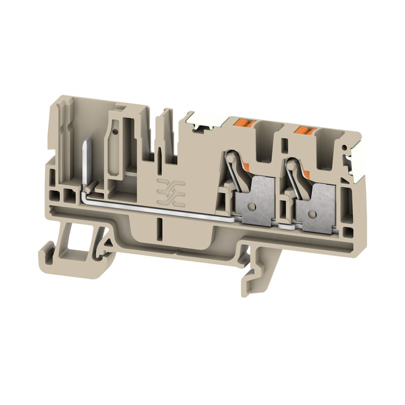 WEIDMULLER - Morsetto Beige scuro innestabile 4,4 mm², 3 collegamenti, 1 piano, V-0, Wemid APGTB 4 FT 3C/1 DL.