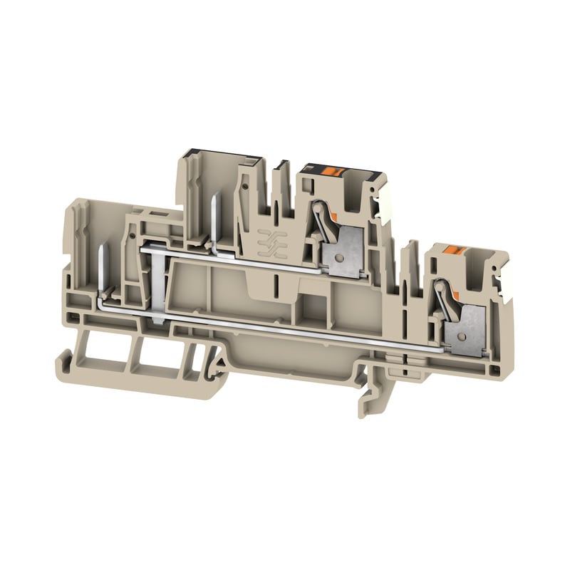 WEIDMULLER - Morsetto innestabile Beige scuro 4 4 mm² Numero di collegamenti 4 Numero di piani 2 V-0 Wemid APGTB 4 2T VL 4C/2 DL.