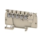 WEIDMULLER - Morsetto ripartitore di potenziale PUSH IN Beige scuro 2.5 mm² 24 A 800 V Numero di collegamenti: 5 Numero di piani: 1 V-0 Wemid AAP12 2.5 LI WT.