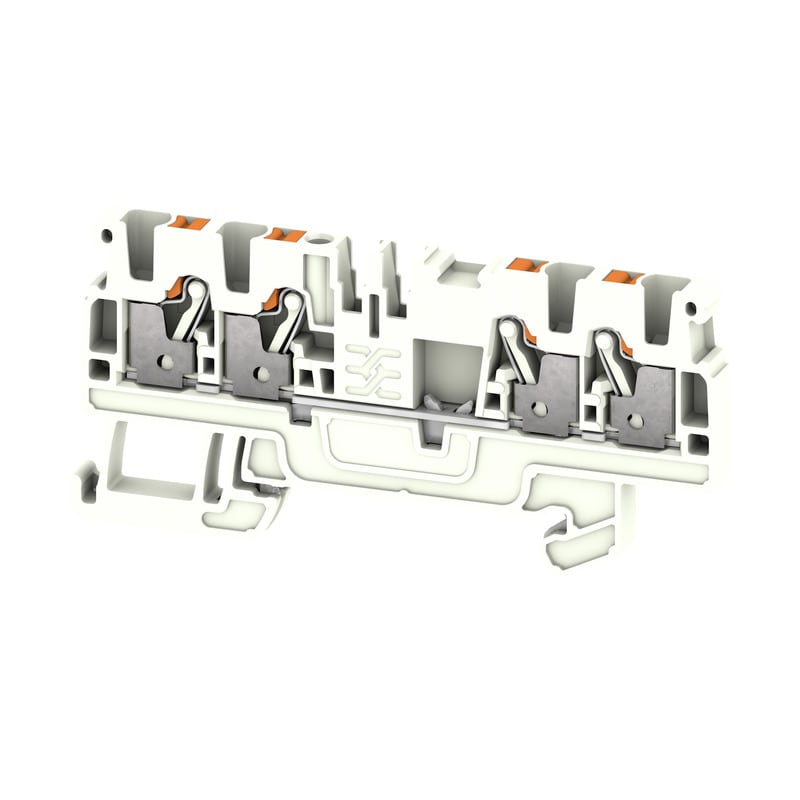 WEIDMULLER - Morsetto PE PUSH IN bianco 2.5 mm² 800 V Numero di collegamenti 4 Numero di piani 1 TS 35 V-0 Wemid A4C 2.5 FE WT.
