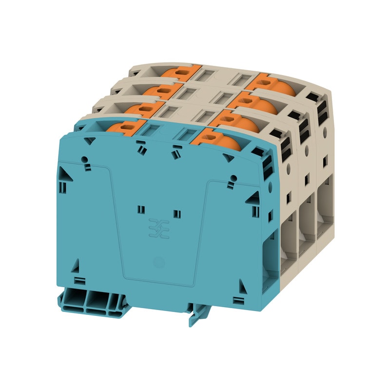 WEIDMULLER - Morsettiera passante PUSH IN Beige scuro 95 mm² 232 A 1000 V Numero di piani: 1 TS 35 V-0 Wemid 130 °C A2C 95/120 3FT-N.