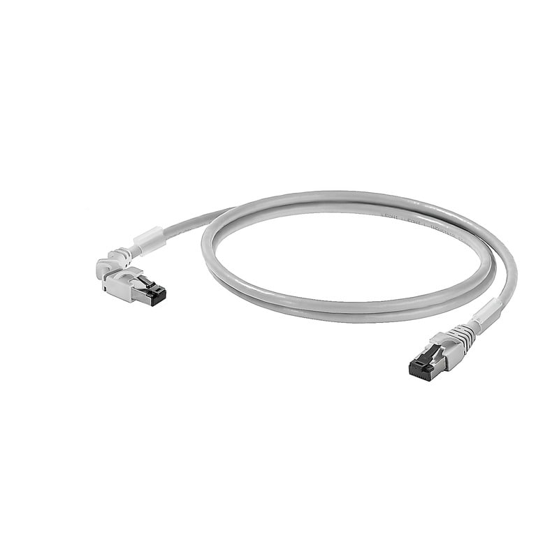WEIDMULLER - Cavo patch Ethernet RJ45 IP20 angolato 90° sinistra, 8 poli, lunghezza 1m IE-C6FP8LD0010M40L40-D.