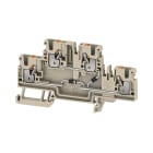 WEIDMULLER - Morsettiera portacomponenti PUSH IN Beige scuro 2.5 mm² 500 V 4 collegamenti 2 piani TS 35 V-0 Wemid A2T 2.5 EM2 D/6.