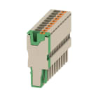 WEIDMULLER - Connettore PUSH IN beige verde 2.5 mm² 24 A 800 V Numero di collegamenti 10 V-0 Wemid Numero di poli 10 Larghezza 51 mm Posi APG 2.5/10-9BG-GN.