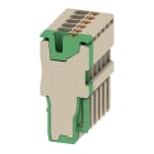 WEIDMULLER - Connettore PUSH IN, Beige scuro, verde, 1.5 mm², 17.5 A, 500 V, 6 collegamenti, V-0, Wemid, 6 poli, Larghezza 21 mm, APG 1.5/6-5BG-GN.