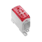 WEIDMULLER - Morsetto ripartitore di potenziale, collegamento a vite, rosso, 95 mm², 232 A, 1000 V, numero di collegamenti: 5, numero di piani: 1, TS 35, piastra d' e WPD 111 1X95/4X35 RD.