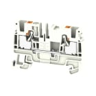 WEIDMULLER - Morsetto PE PUSH IN bianco 4 mm² 800 V Numero di collegamenti: 2 Numero di piani: 1 TS 35 V-0 Wemid A2C 4 FE WT.