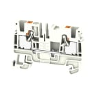 WEIDMULLER - Morsetto PE PUSH IN bianco 4 mm² 800 V Numero di collegamenti: 2 Numero di piani: 1 TS 35 V-0 Wemid A2C 4 FE WT.