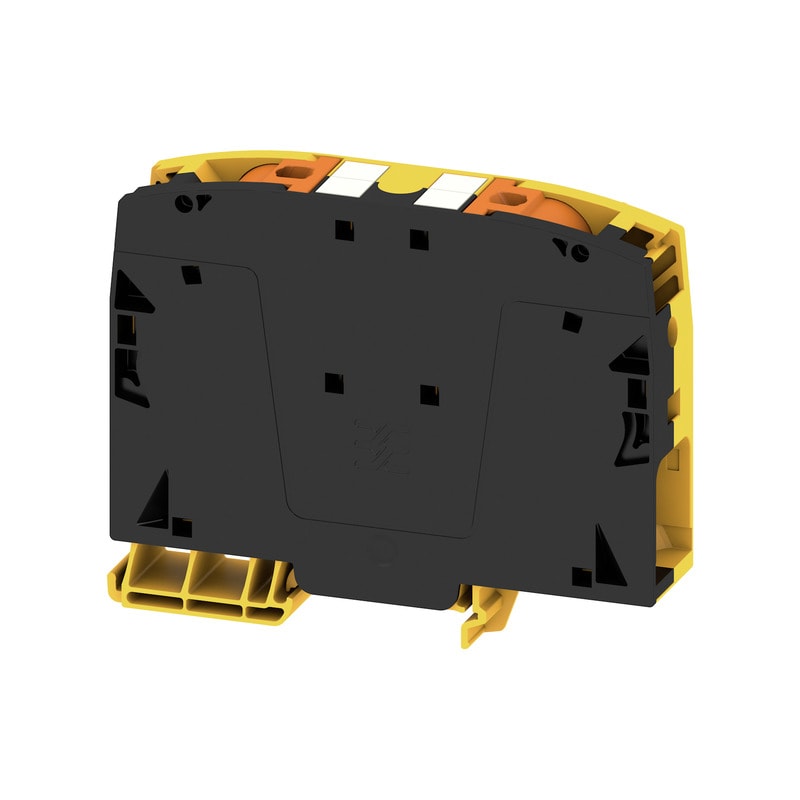 WEIDMULLER - Morsettiera passante PUSH IN nero/giallo 50 mm² 150 A 1000 V TS 35 V-0 Wemid 130 °C A2C 50/70 FE DL Numero di collegamenti: 2 Numero di piani: 1