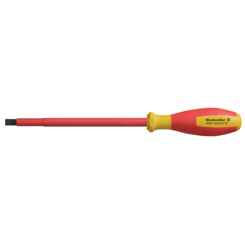 WEIDMULLER - Cacciavite a taglio SDIS 1.2X8.0X175, spessore lama 1.6 mm, larghezza lama 8 mm, forma spaccato.