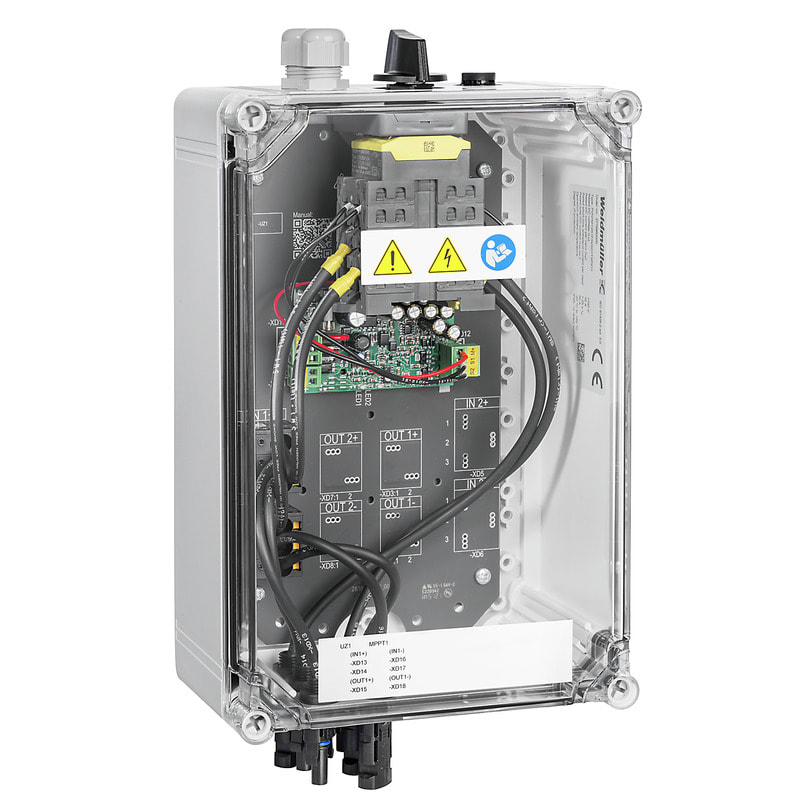 WEIDMULLER - Quadro di stringa fotovoltaico con 1 MPP e 2 ingressi / 1 uscita per MPP, disconnessione a distanza, WM4C, 1100 V - PVN1M1I2S1FXVXO1TXPX11.