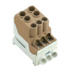 WEIDMULLER - Morsetto ripartitore di potenziale, collegamento a vite, marrone, 25 mm², 101 A, 1000 V, numero di piani: 1, V-0, Wemid WPD 100 2X25/6X10 BN.