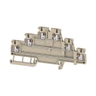 WEIDMULLER - Morsetto componibile a più piani, PUSH IN, Beige scuro, 1.5 mm², 500 V, Numero di collegamenti: 6, Numero di piani: 3, TS 35, V-0, Wemid A3T 1.5. 2816930000