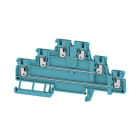 WEIDMULLER - Morsetto componibile a più piani, PUSH IN, blu, 1.5 mm², 500 V, Numero di collegamenti: 6, Numero di piani: 3, TS 35, V-0, Wemid A3T 1.5 BL.
