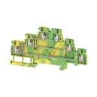 WEIDMULLER - Morsetto PE multistrato PUSH IN Verde/giallo 1.5 mm² 500 V 6 collegamenti 3 piani TS 35 V-0 Wemid A3T 1.5 PE.