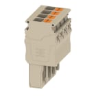 WEIDMULLER - Connettore (Morsetto) PUSH IN beige 6 mm² 30 A 500 V Numero di collegamenti: 4 V-0 Wemid Numero di poli: 4 Larghezza: 32.4 mm Posizione ver APG 6/4.