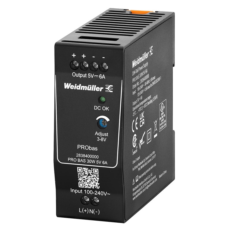 WEIDMULLER - Alimentatore switching PRO BAS 30W 5V 6A @ 55°C.