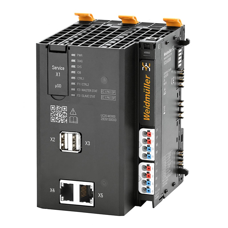 WEIDMULLER - Controller basato su CODESYS, PUSH IN, USB-C (3.1), MicroSD CARD UC20-M3000.