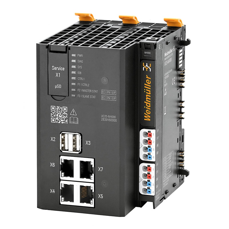 WEIDMULLER - Controller basato su CODESYS, PUSH IN, USB-C (3.1), MicroSD CARD UC20-M4000.