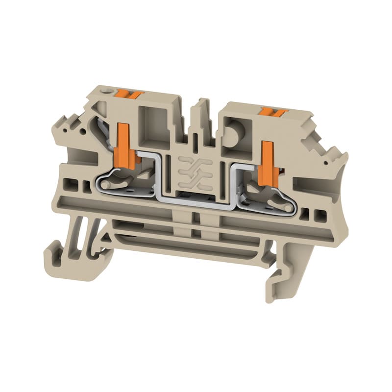 WEIDMULLER - Morsettiera passante PUSH IN Beige scuro 2.5 mm² 24 A 800 V Numero di collegamenti: 2 Numero di piani: 1 TS 35 V-0 Wemid 130 °C AL2C 2.5