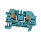 WEIDMULLER - Morsettiera passante PUSH IN blu 2.5 mm² 24 A 800 V TS 35 V-0 Wemid 130 °C AL2C 2.5 BL Numero di collegamenti: 2 Numero di piani: 1.
