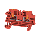 WEIDMULLER - Morsettiera passante PUSH IN rosso 2.5 mm² 24 A 800 V Numero di collegamenti: 2 Numero di piani: 1 TS 35 V-0 Wemid 130 °C AL2C 2.5 RD