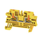 WEIDMULLER - Morsettiera passante PUSH IN giallo 2.5 mm² 24 A 800 V AL2C 2.5 YL Numero di collegamenti 2 Numero di piani 1 TS 35 V-0 Wemid 130 °C.