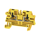 WEIDMULLER - Morsettiera passante PUSH IN nero/giallo 2.5 mm² 24 A 800 V Numero di collegamenti: 2 Numero di piani: 1 TS 35 V-0 Wemid 130 °C AL2C 2.5 FE
