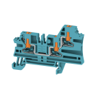 WEIDMULLER - Morsettiera passante PUSH IN blu 2.5 mm² 24 A 800 V 3 collegamenti 1 piano TS 35 V-0 Wemid 130 °C AL3C 2.5 BL.