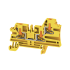 WEIDMULLER - Morsettiera passante PUSH IN giallo 2.5 mm² 24 A 800 V 3 collegamenti 1 piano TS 35 V-0 Wemid 130 °C AL3C 2.5 YL.