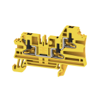 WEIDMULLER - Morsettiera passante PUSH IN nero/giallo 2.5 mm² 24 A 800 V Numero di collegamenti: 3 Numero di piani: 1 TS 35 V-0 Wemid 130 °C AL3C 2.5 FE.