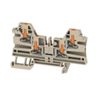 WEIDMULLER - Morsettiera passante PUSH IN Beige scuro 2.5 mm² 24 A 800 V Numero di collegamenti: 4 Numero di piani: 1 TS 35 V-0 Wemid 130 °C AL4C 2.5