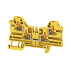 WEIDMULLER - Morsettiera passante PUSH IN giallo 2.5 mm² 24 A 800 V 4 collegamenti 1 piano TS 35 V-0 Wemid 130 °C AL4C 2.5 YL.
