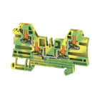 WEIDMULLER - Morsetto PE PUSH IN Verde/giallo 2.5 mm² 800 V Numero di collegamenti: 4 Numero di piani: 1 TS 35 V-0 Wemid AL4C 2.5 PE