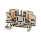 WEIDMULLER - Morsettiera passante PUSH IN Beige scuro 4 mm² 32 A 1000 V Numero di collegamenti: 2 Numero di piani: 1 TS 35 V-0 Wemid 130 °C AL2C 4.