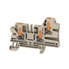 WEIDMULLER - Morsettiera passante PUSH IN Beige scuro 4 mm² 32 A 1000 V Numero di collegamenti: 3 Numero di piani: 1 TS 35 V-0 Wemid 130 °C AL3C 4.