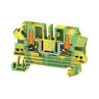 WEIDMULLER - Morsetto PE PUSH IN Verde/giallo 4 mm² 1000 V Numero di collegamenti: 2 Numero di piani: 1 TS 35 V-0 Wemid AL2C 4 PE